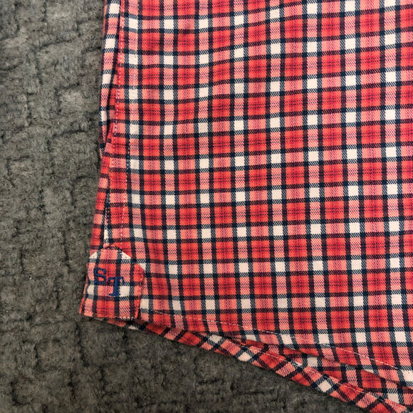 Southern Tide Shirt Mens Large Pink Plaid Check Button Up Corp Office Preppy Day - Picture 8 of 13